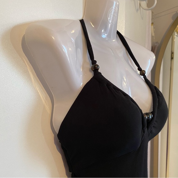 Guess Jeans Black Beaded Open Back Halter Maxi Dress NWT Size XS - Picture 7 of 16